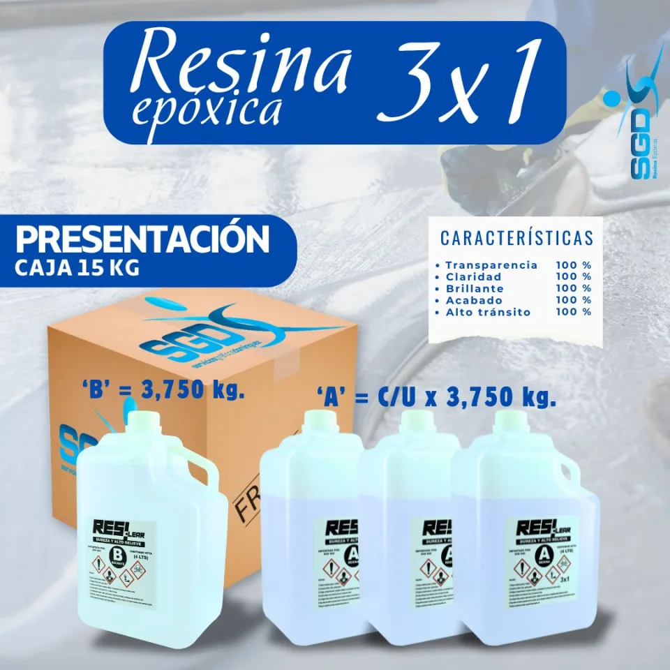 RESINA EPÓXICA 3×1 – 15 KG.